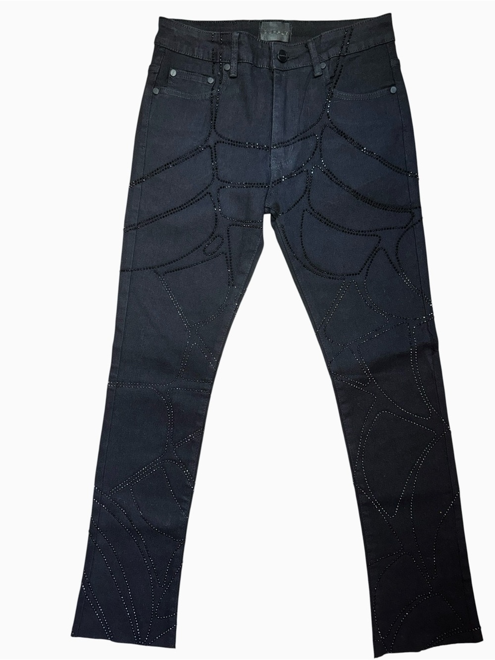 Supply Black Embellished Skinny Jeans Studded Y2K Glam Stretch Women’s 30